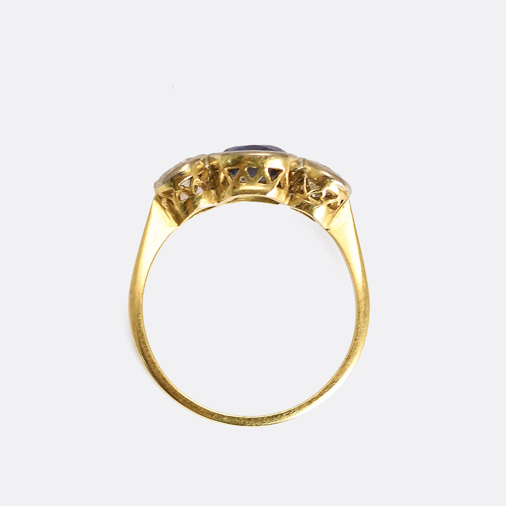 Edwardian Burma Sapphire & Diamond Engagement Ring