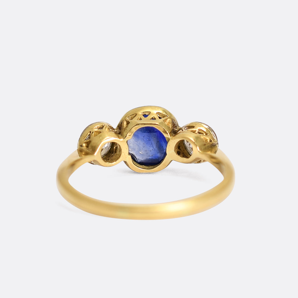 Edwardian Burma Sapphire & Diamond Engagement Ring