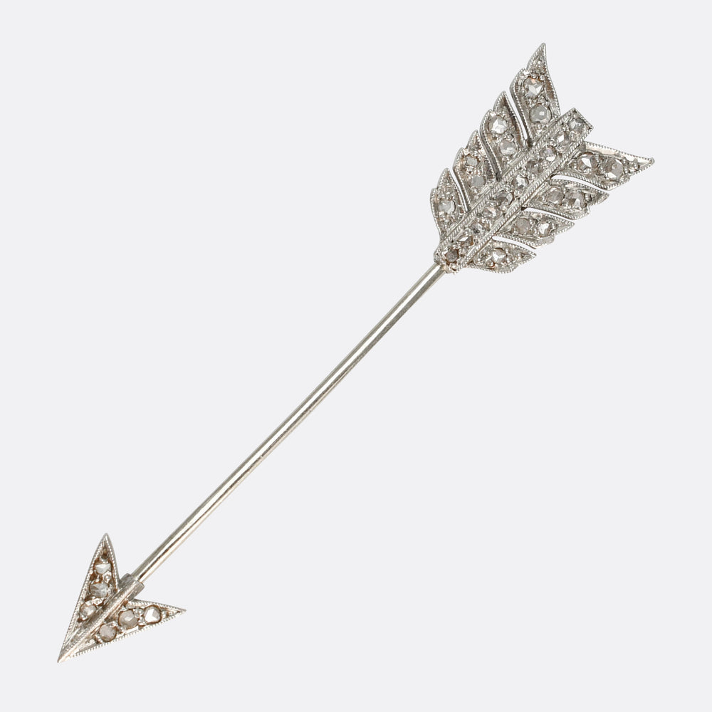 Edwardian Diamond Arrow Jabot Pin