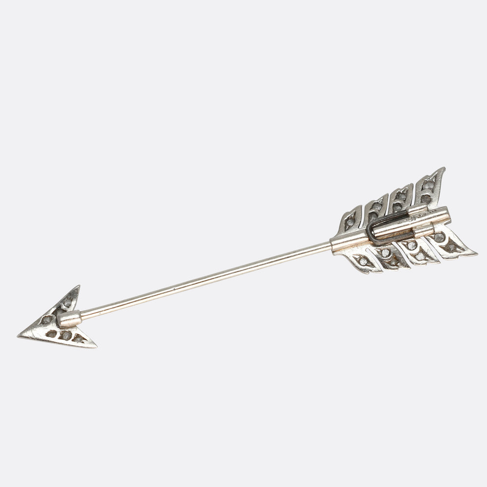 Edwardian Diamond Arrow Jabot Pin