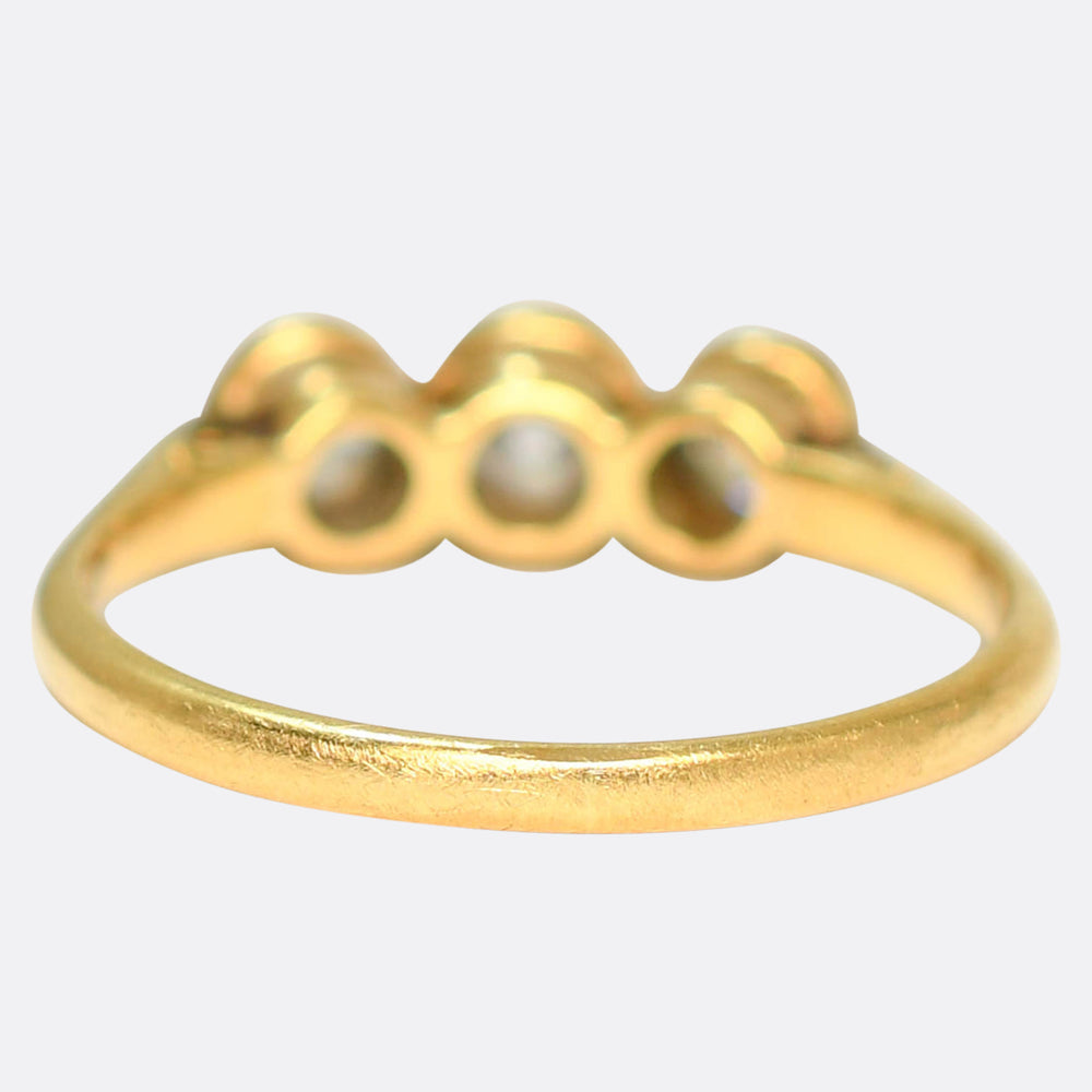 Edwardian Diamond Bezel Trilogy Ring