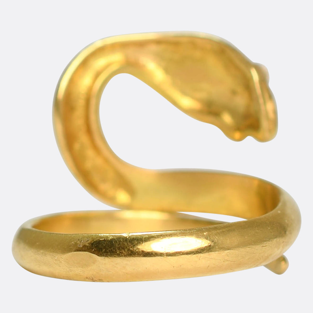 Edwardian Diamond Coiled Snake Ring