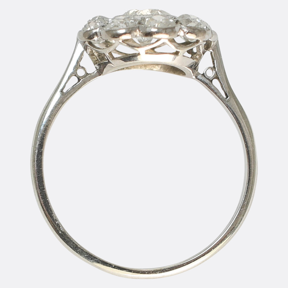 Edwardian Diamond Daisy Cluster Ring