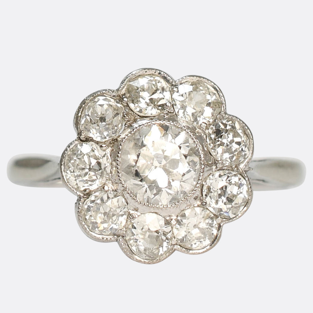 Edwardian Diamond Daisy Cluster Ring