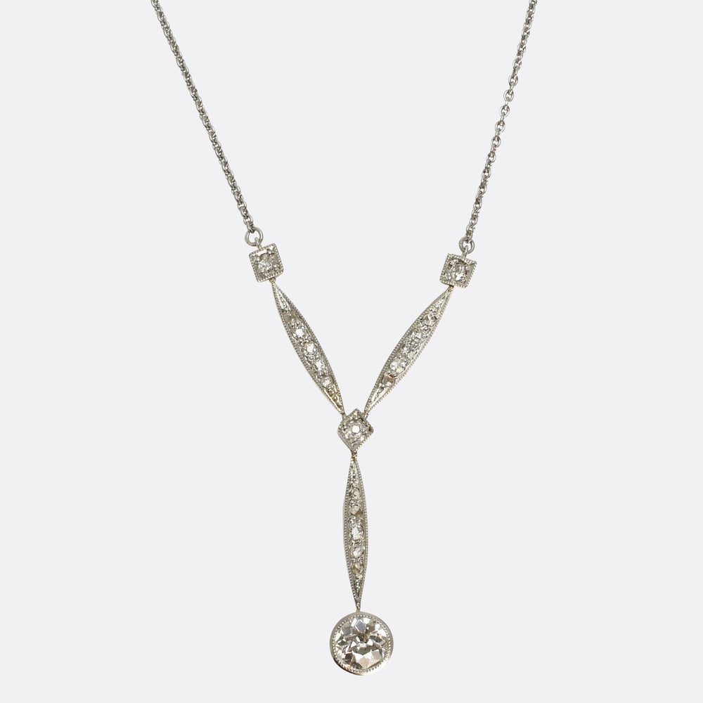 Edwardian Diamond Drop Necklace