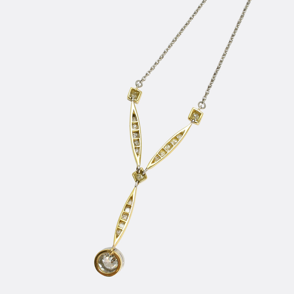 Edwardian Diamond Drop Necklace