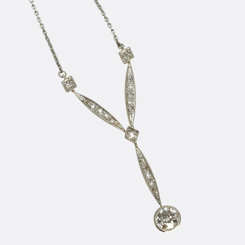 Edwardian Diamond Drop Necklace