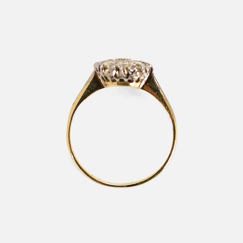 Edwardian Diamond Flower Cluster Ring