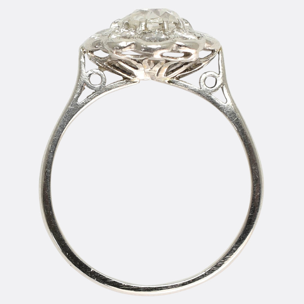 Edwardian Diamond Flower Cluster Ring