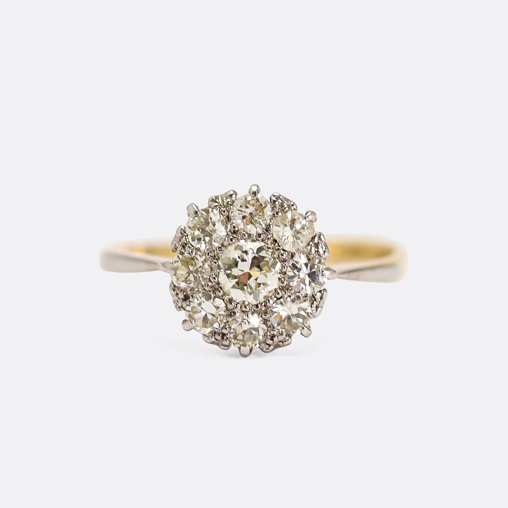 Edwardian Diamond Flower Cluster Ring