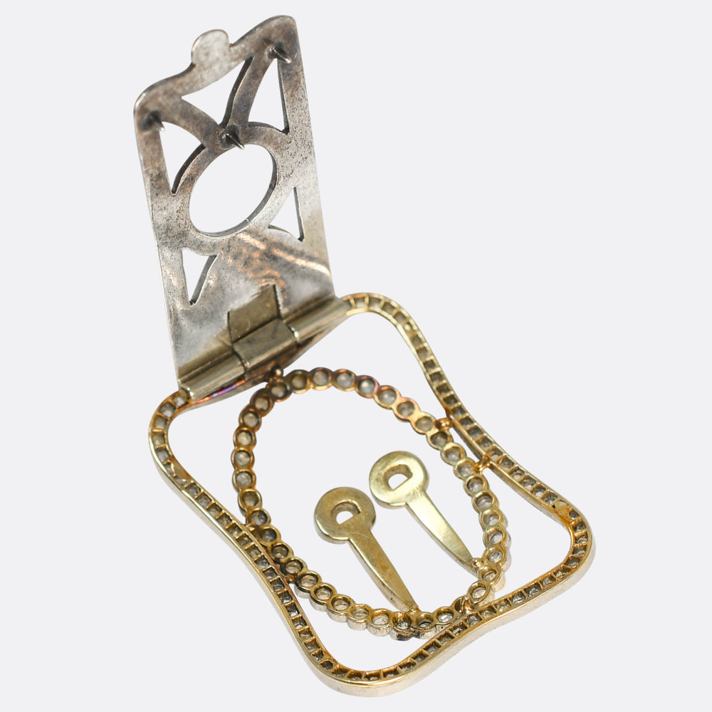Edwardian Diamond Millegrain Buckle Brooch