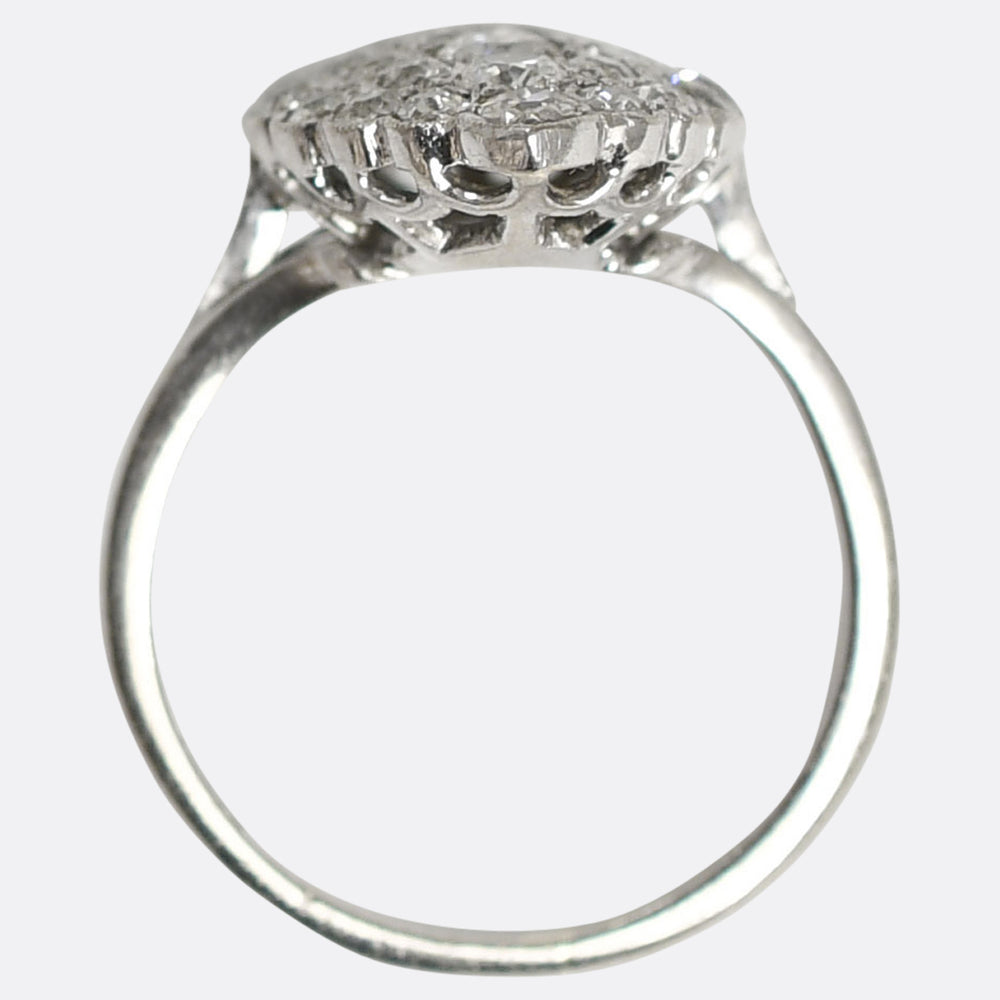 Edwardian Diamond Navette Cluster Ring