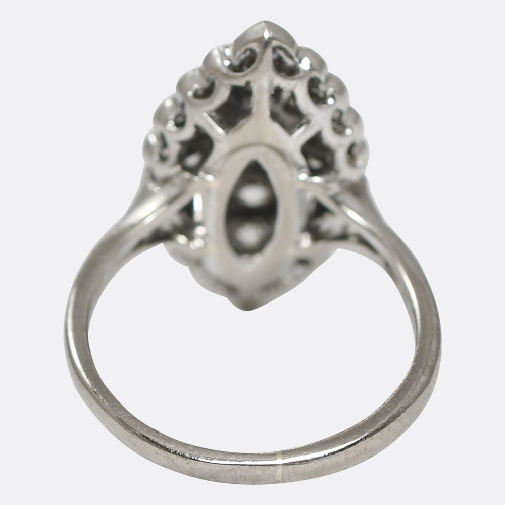 Edwardian Diamond Navette Cluster Ring