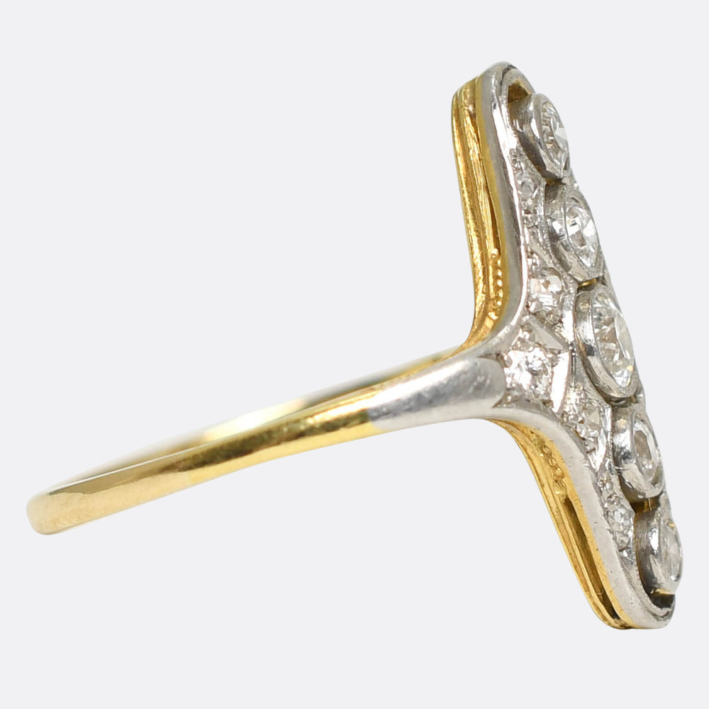 Edwardian Diamond Openwork Cluster Ring