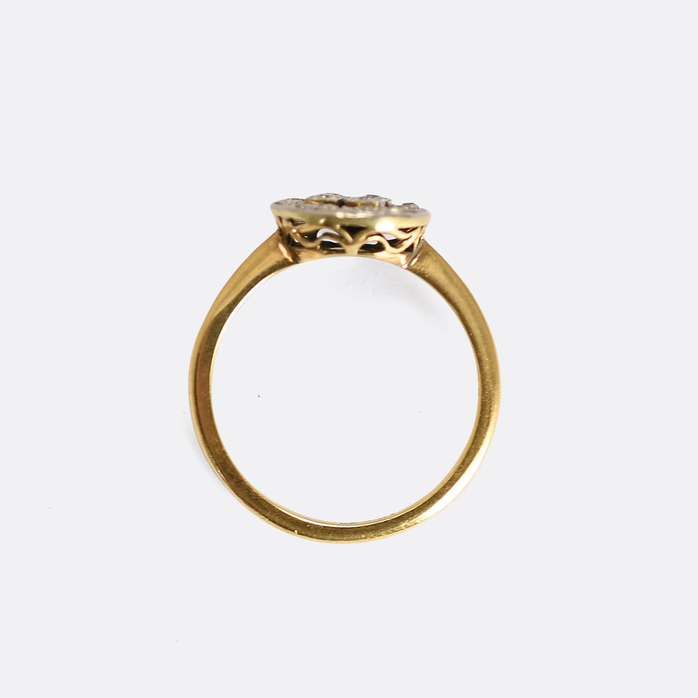 Edwardian Diamond Openwork Swirl Ring
