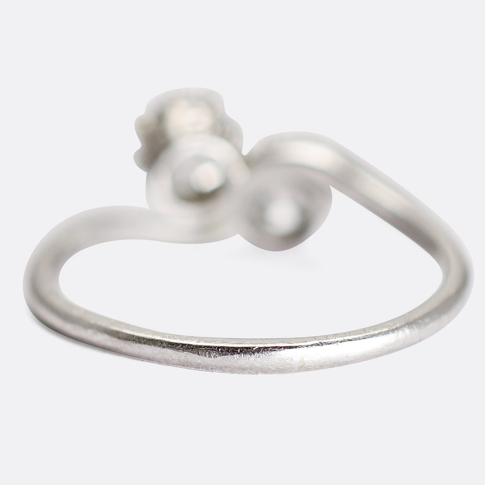 Edwardian Diamond Toi et Moi Engagement Ring
