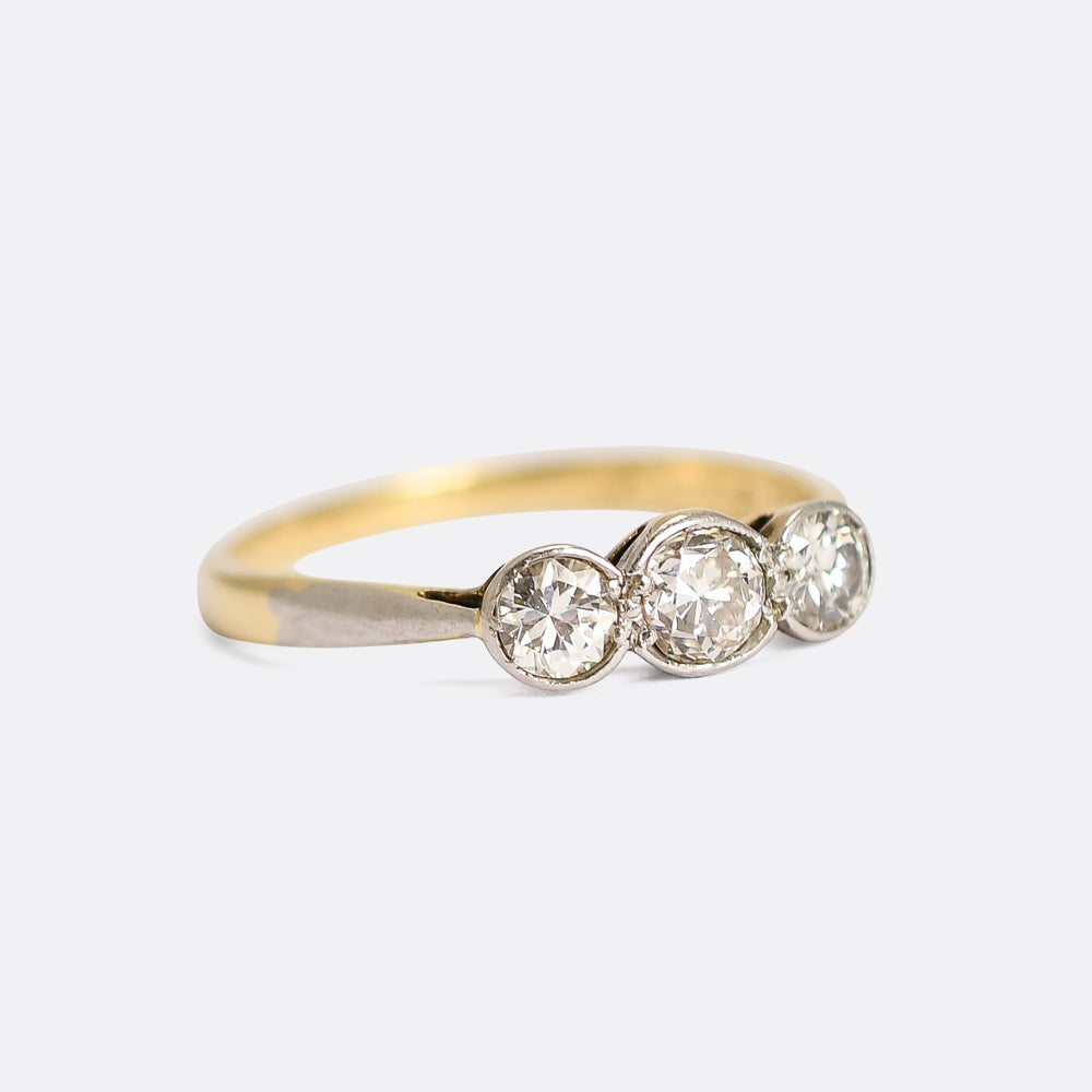 Edwardian Diamond Trilogy Engagement Ring