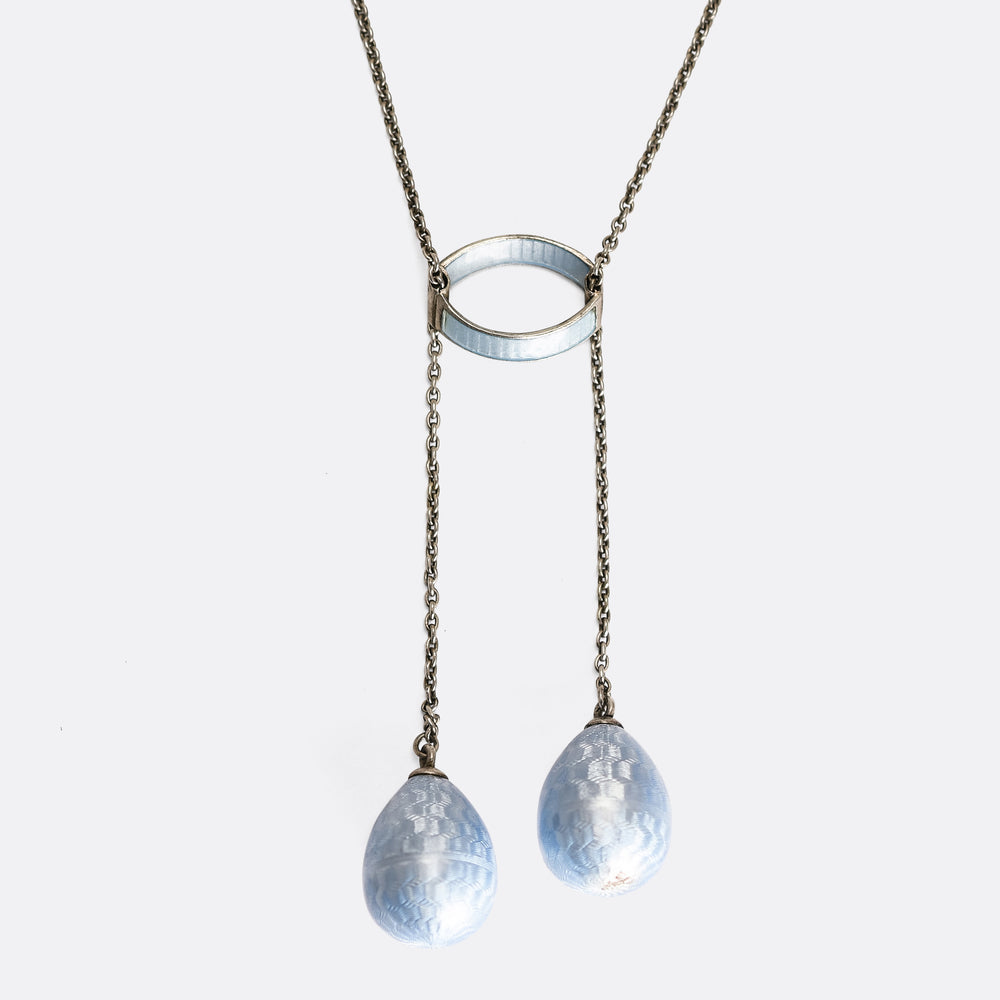 Edwardian Enamel Egg Negligee Necklace