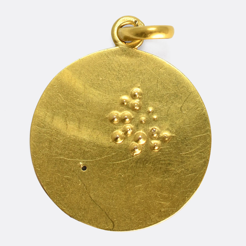 Edwardian French Diamond & Enamel Butterfly Pendant
