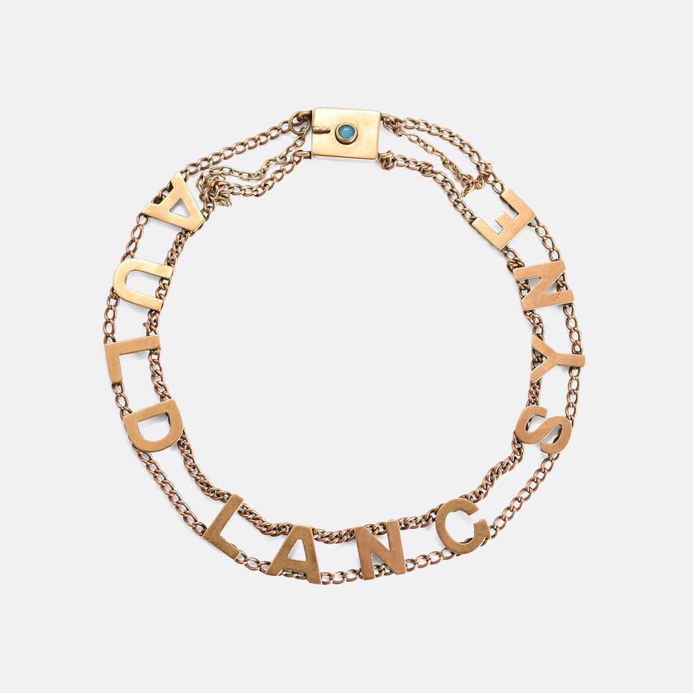Edwardian Gold Auld Lang Syne Bracelet