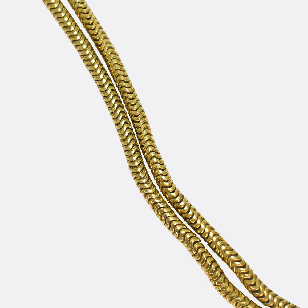 Edwardian Gold Snake Chain Necklace
