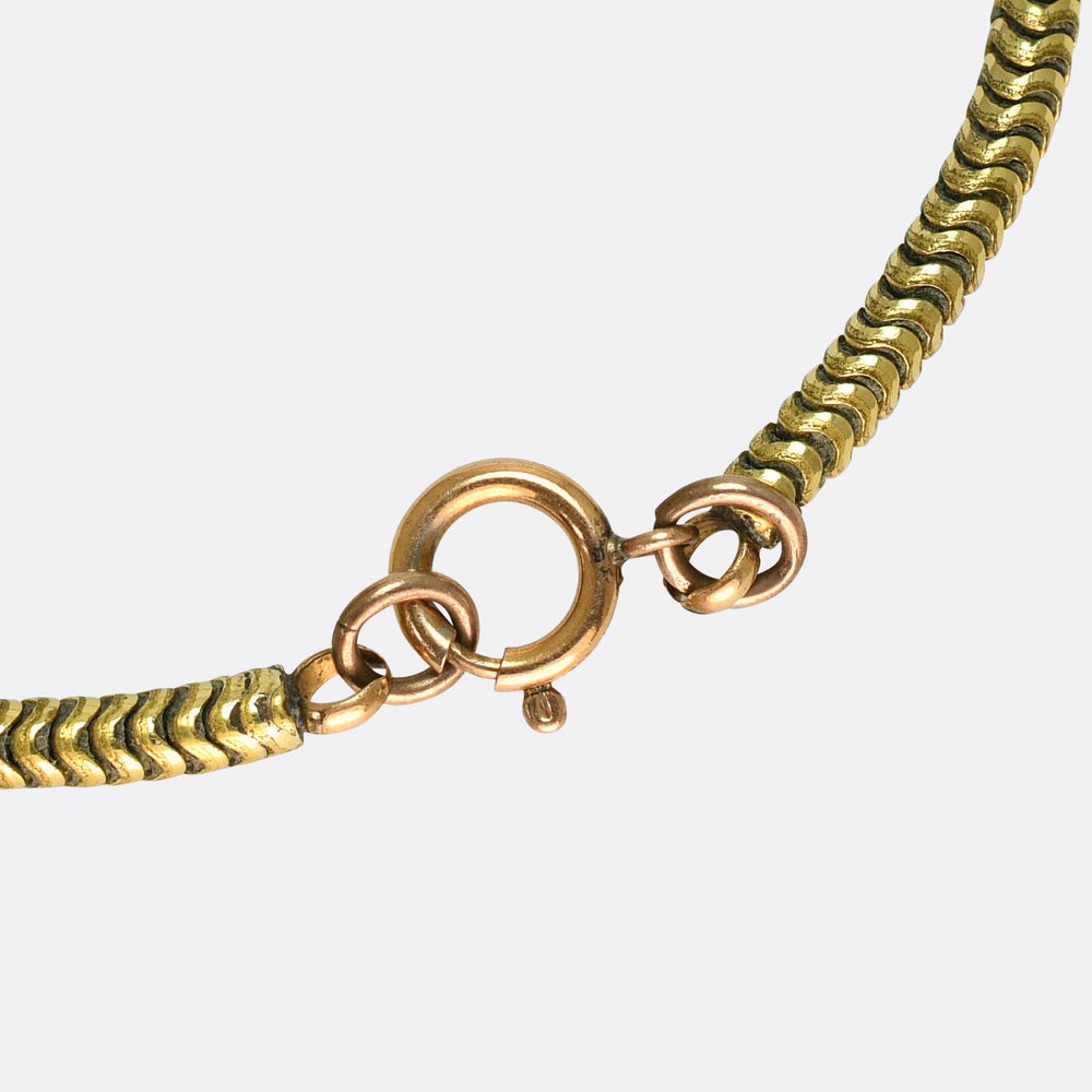 Edwardian Gold Snake Chain Necklace
