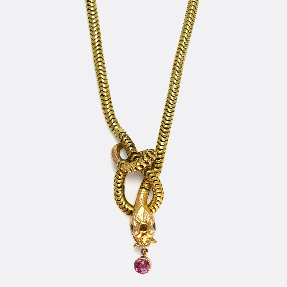 Edwardian Gold Snake Chain Necklace