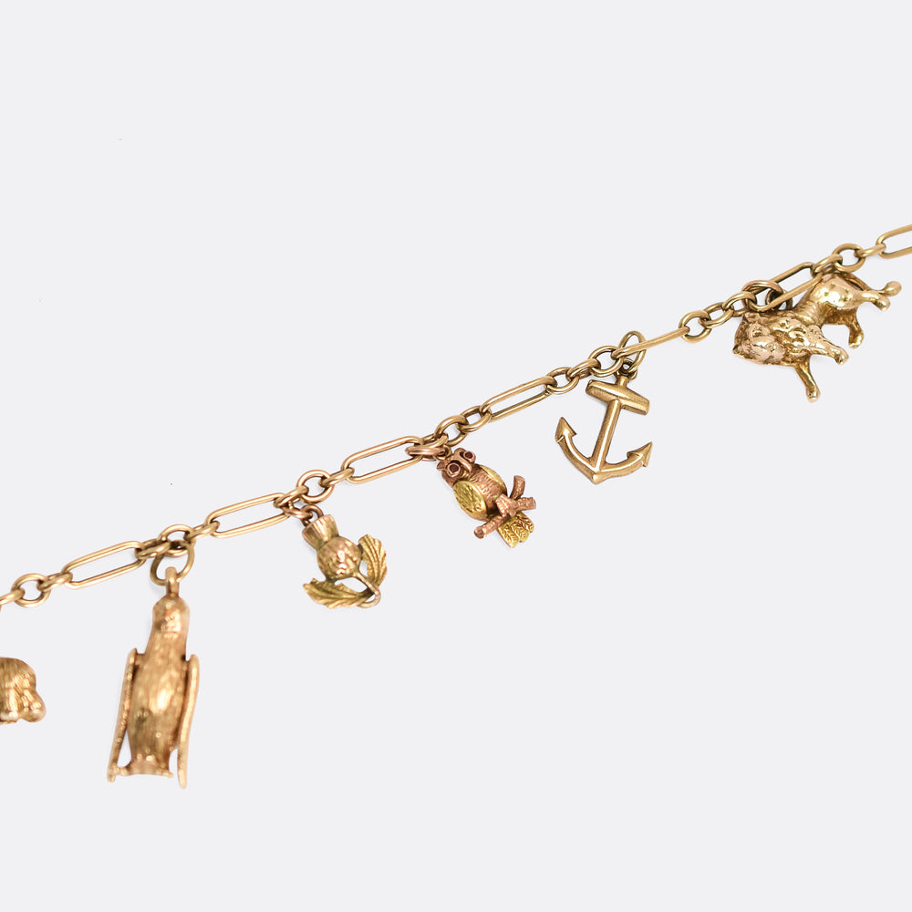 Edwardian I Love You Animal Charm Bracelet