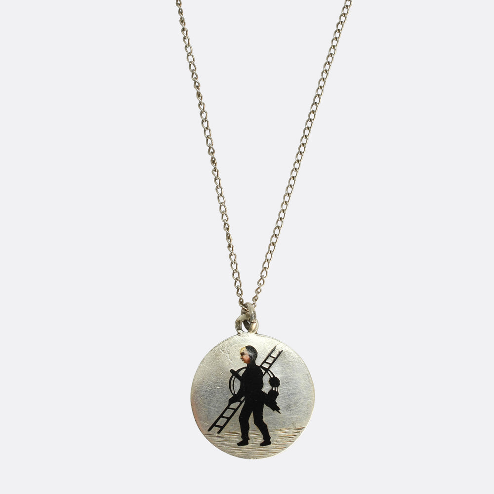 Edwardian Lucky Chimney Sweep Pendant & Chain