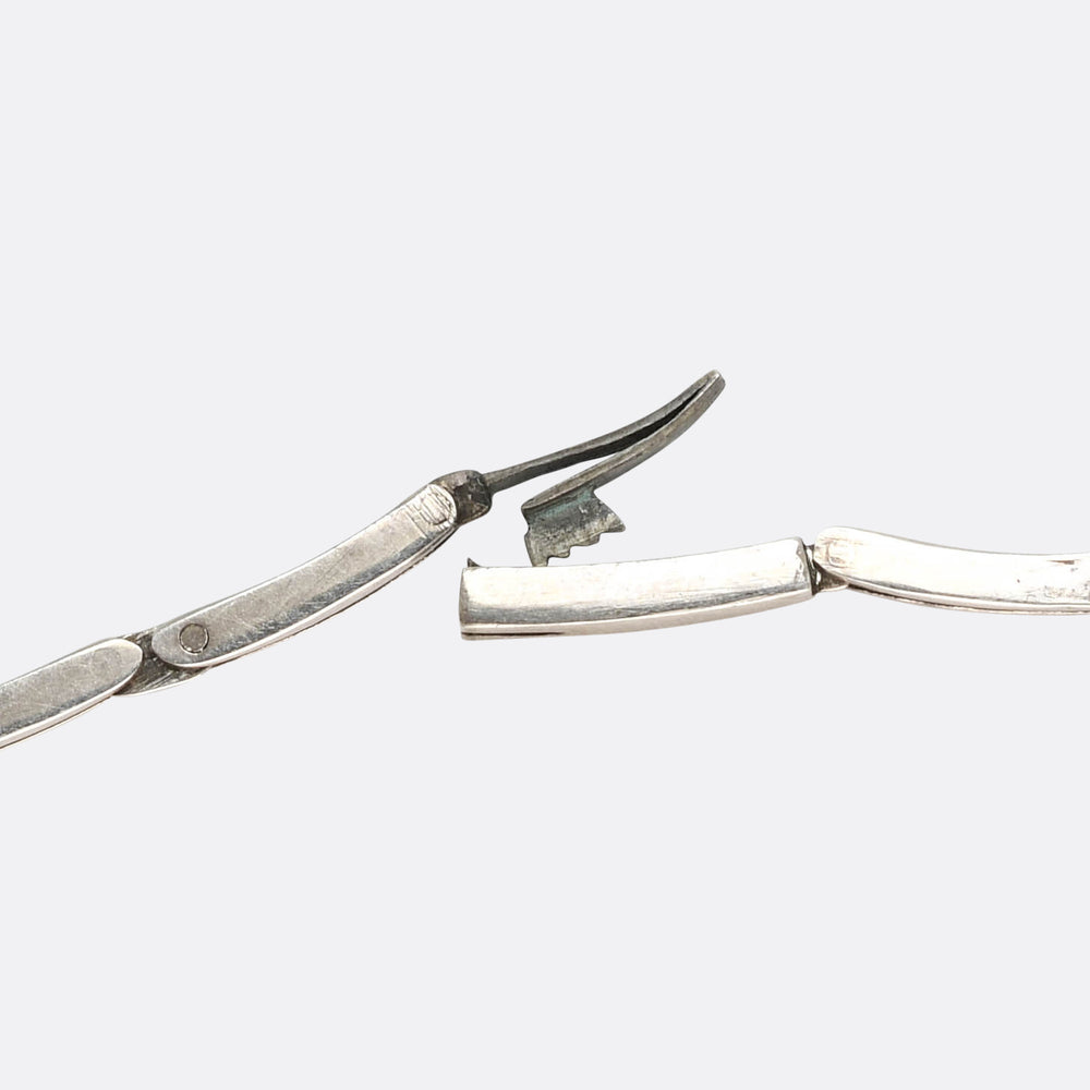 Edwardian Moonstone & Sapphire Silver Bracelet