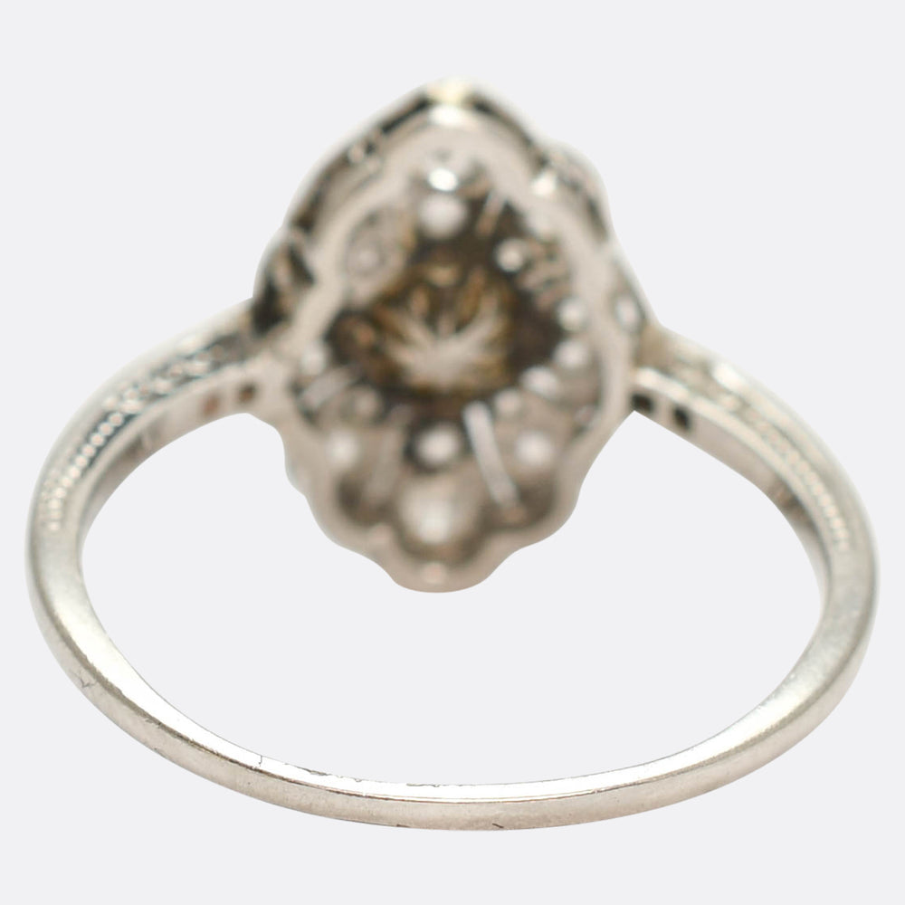 Edwardian Natural Pearl & Diamond Openwork Ring