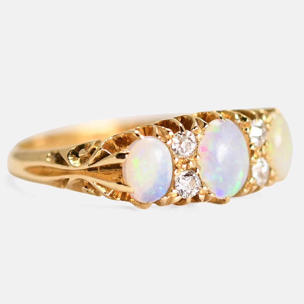 Edwardian Opal & Diamond Ring