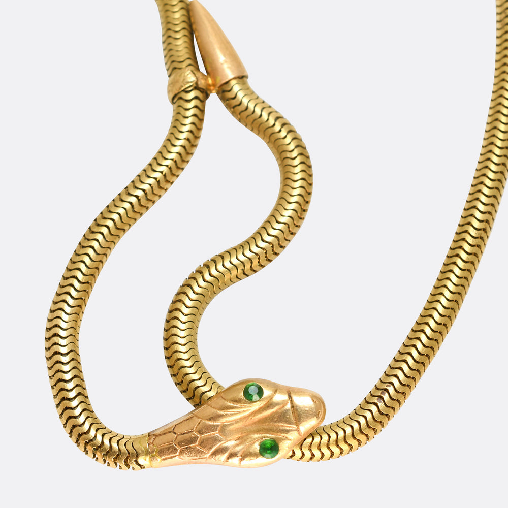 Edwardian Paste Snake Chain Necklace