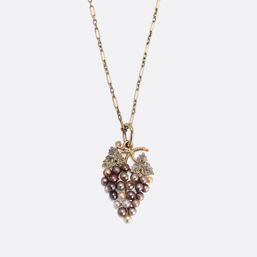 Edwardian Pearl Grape Bunch Necklace