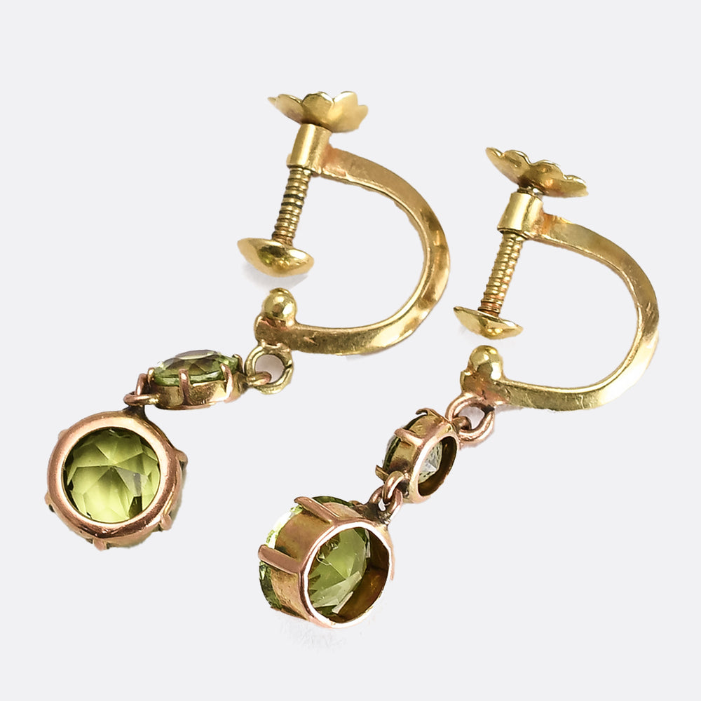 Edwardian Peridot Drop Earrings