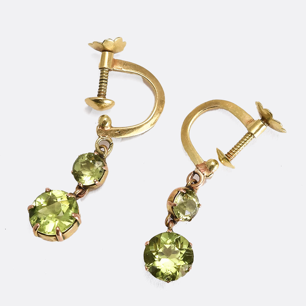 Edwardian Peridot Drop Earrings