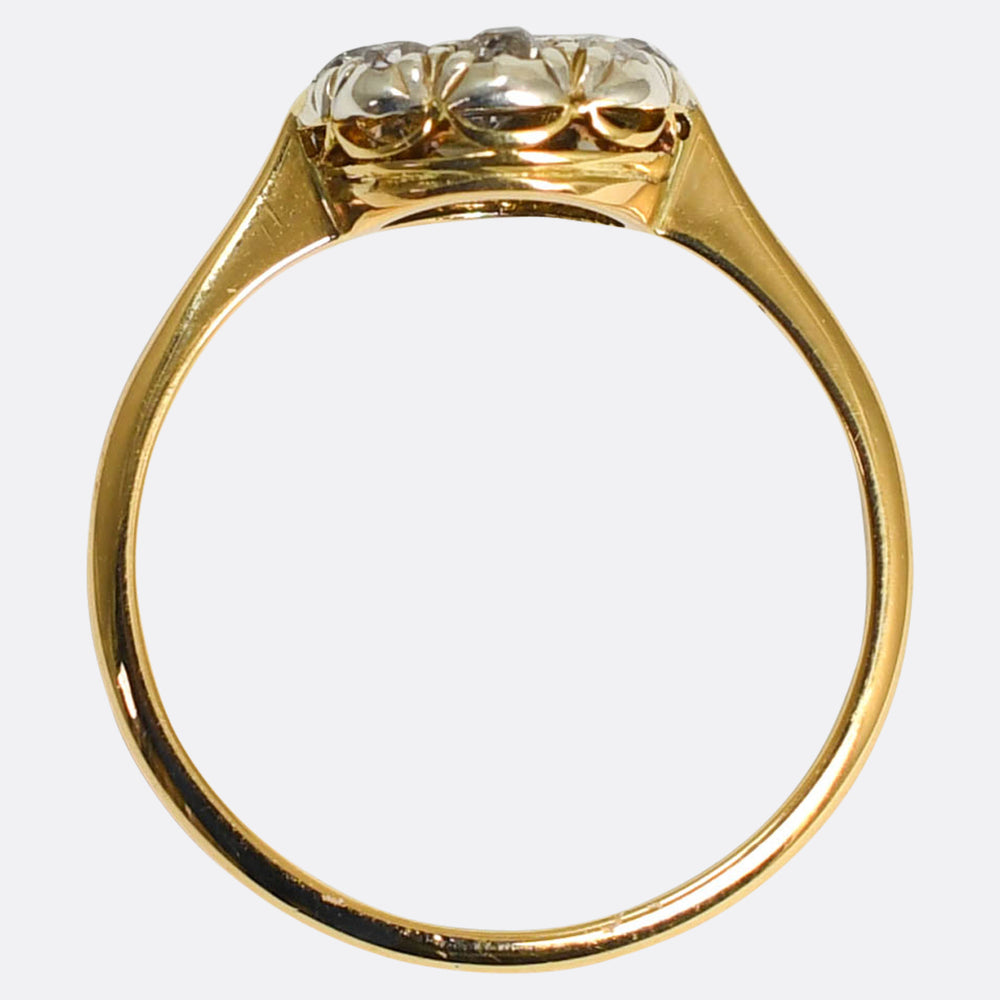 Edwardian Portrait Cut Diamond Cluster Ring