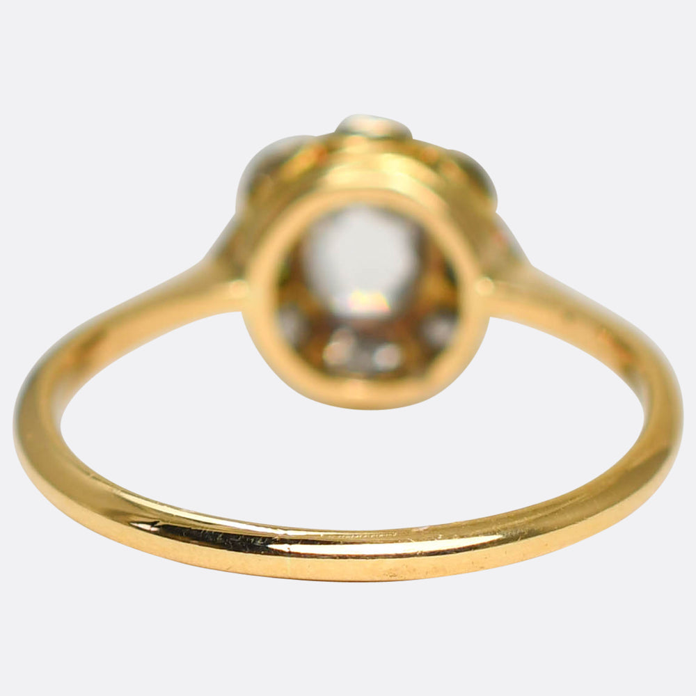 Edwardian Portrait Cut Diamond Cluster Ring