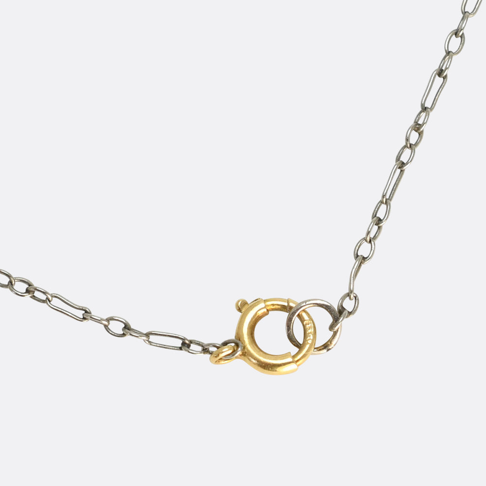 Edwardian Rose Cut Diamond Daisy Cluster Chain