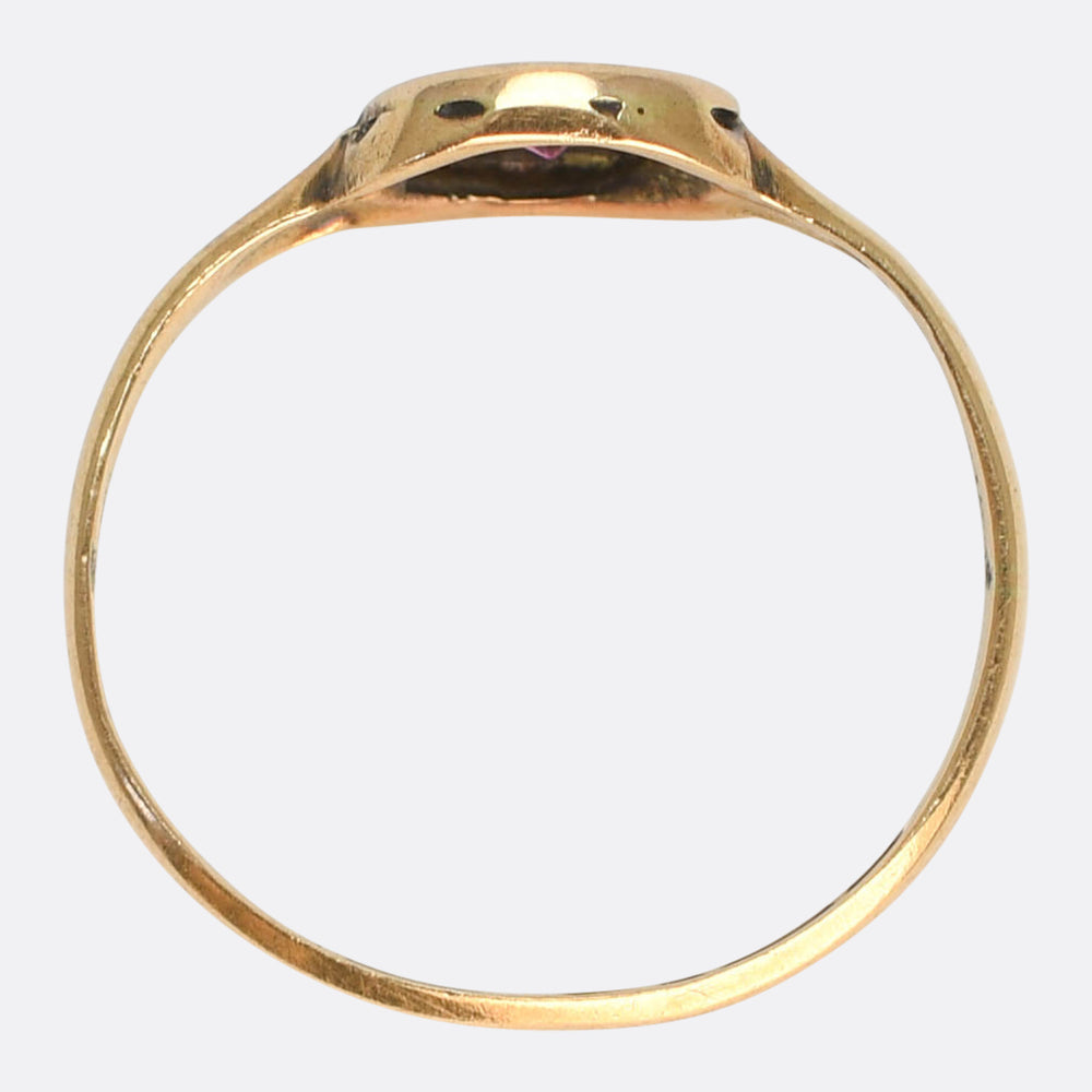 Edwardian Ruby Star-Set Solitaire Ring