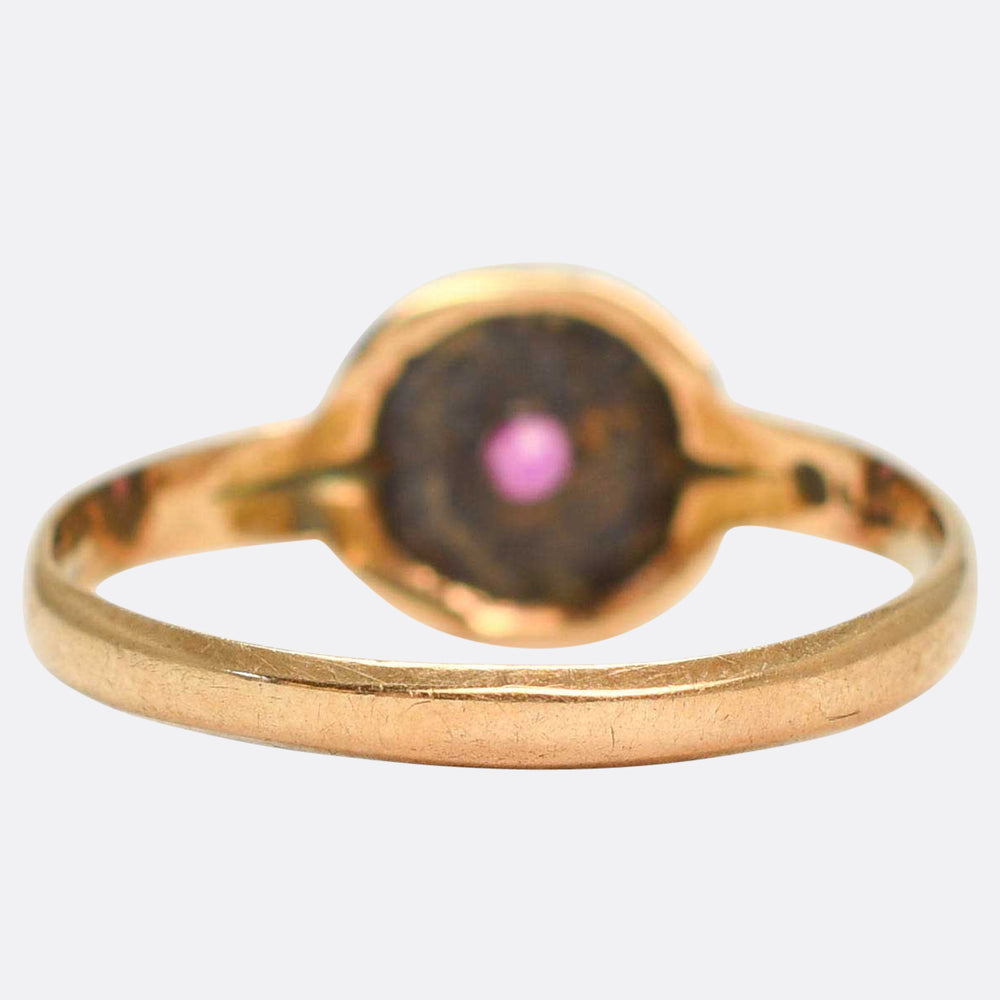 Edwardian Ruby Star-Set Solitaire Ring