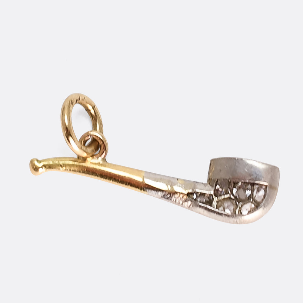 Edwardian Ruby & Diamond Tobacco Pipe Charm