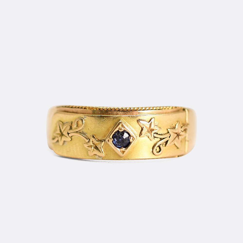 Edwardian Sapphire 18k Gold DARLING Locket Ring