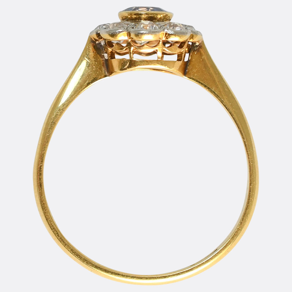Edwardian Sapphire & Diamond Daisy Ring