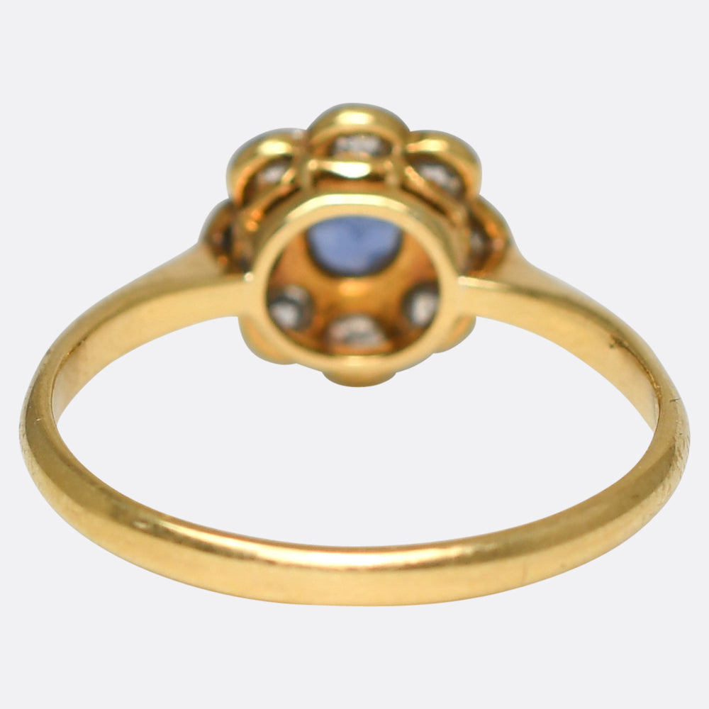 Edwardian Sapphire & Diamond Daisy Ring