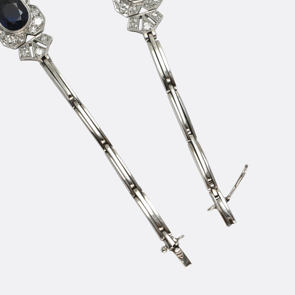 Edwardian Sapphire & Diamond Platinum Bracelet