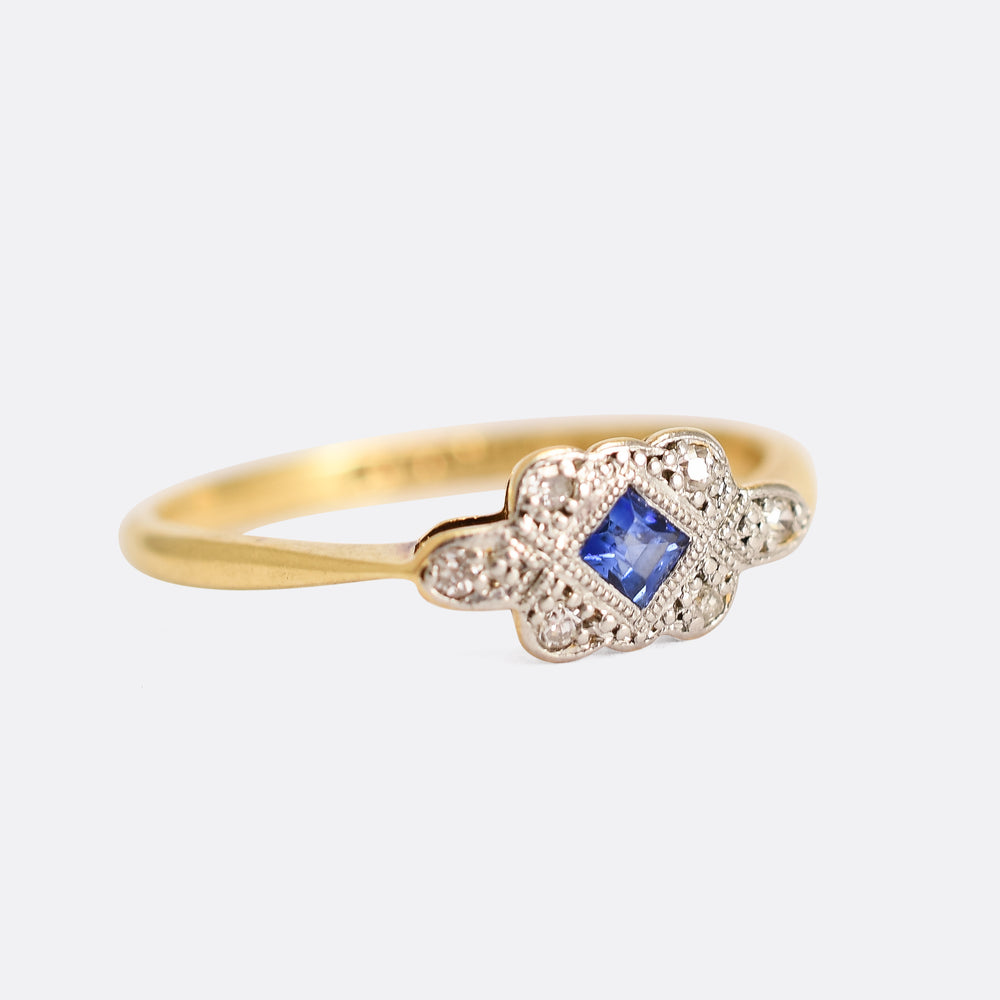 Edwardian Sapphire & Diamond Ring