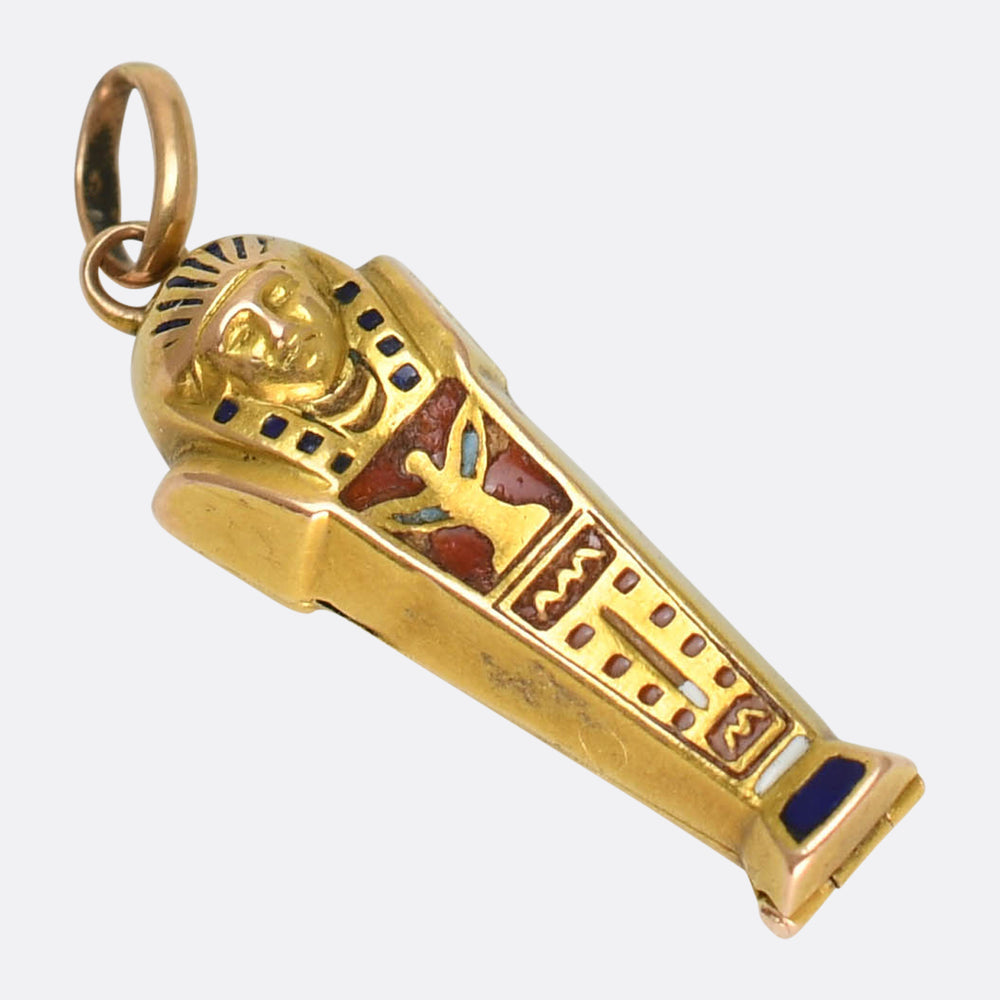 Egyptian Revival Enamel Sarcophagus Charm