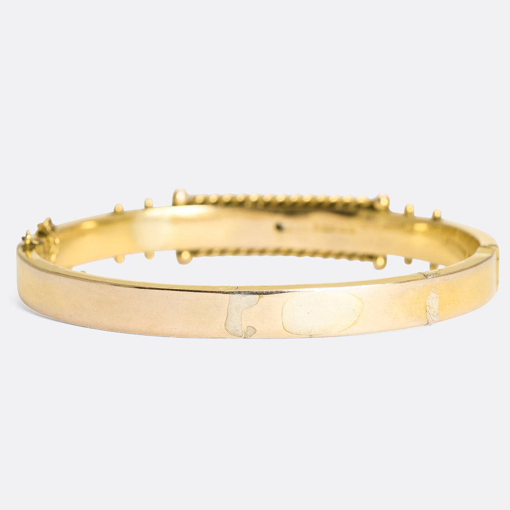 Etruscan Revival Sapphire & Diamond Bangle