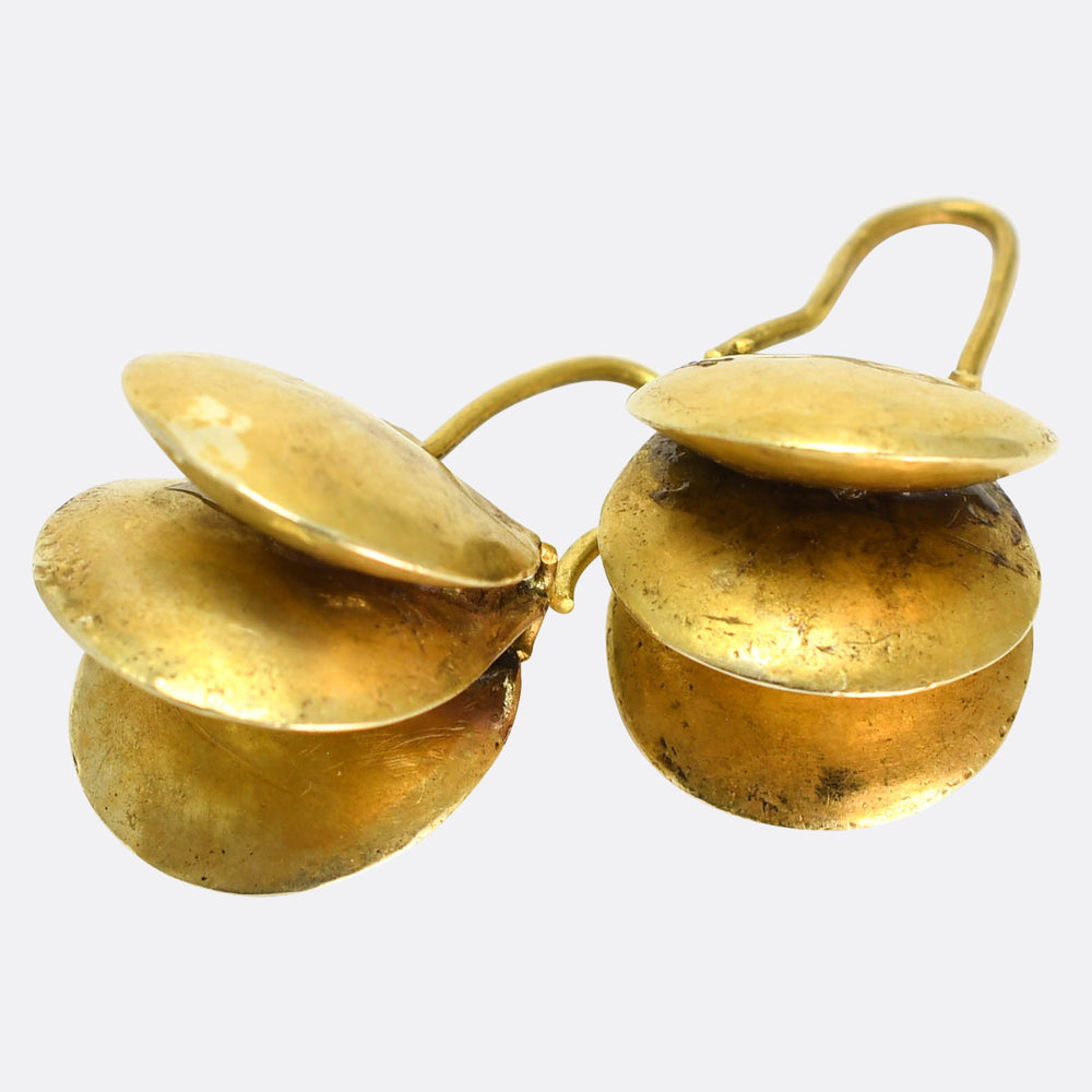Georgian 15k Gold Navicella Earrings